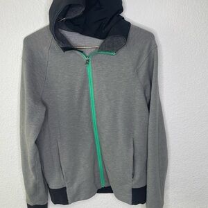 Lululemon jacket hoodie full zip men’s sz small gray with reflective stripe